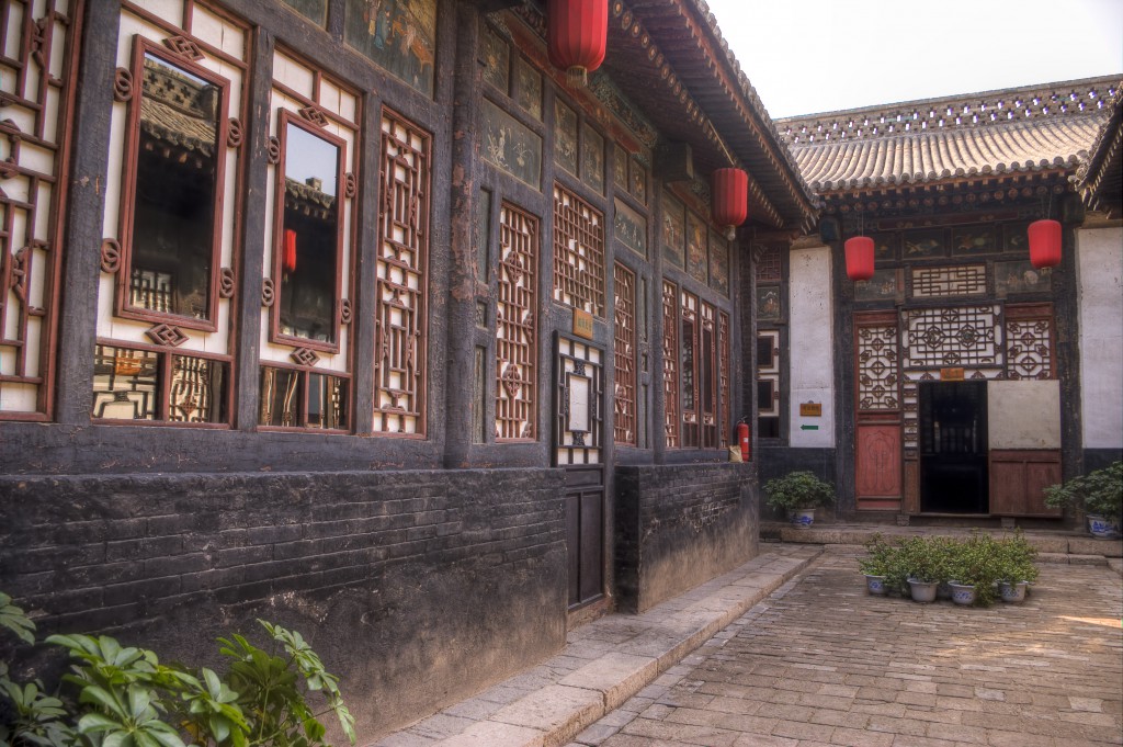 red lanterns and Traditional chiense courtard houses
