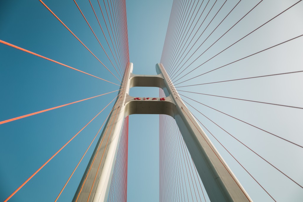 cable stayed bridge closeup